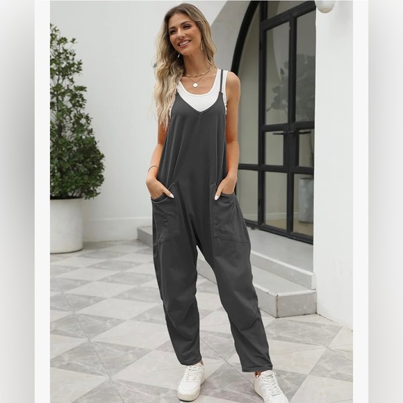 Pants - Rompers Sleeveless Loose Baggy Overalls Jumpers with Pockets Bundle of 2